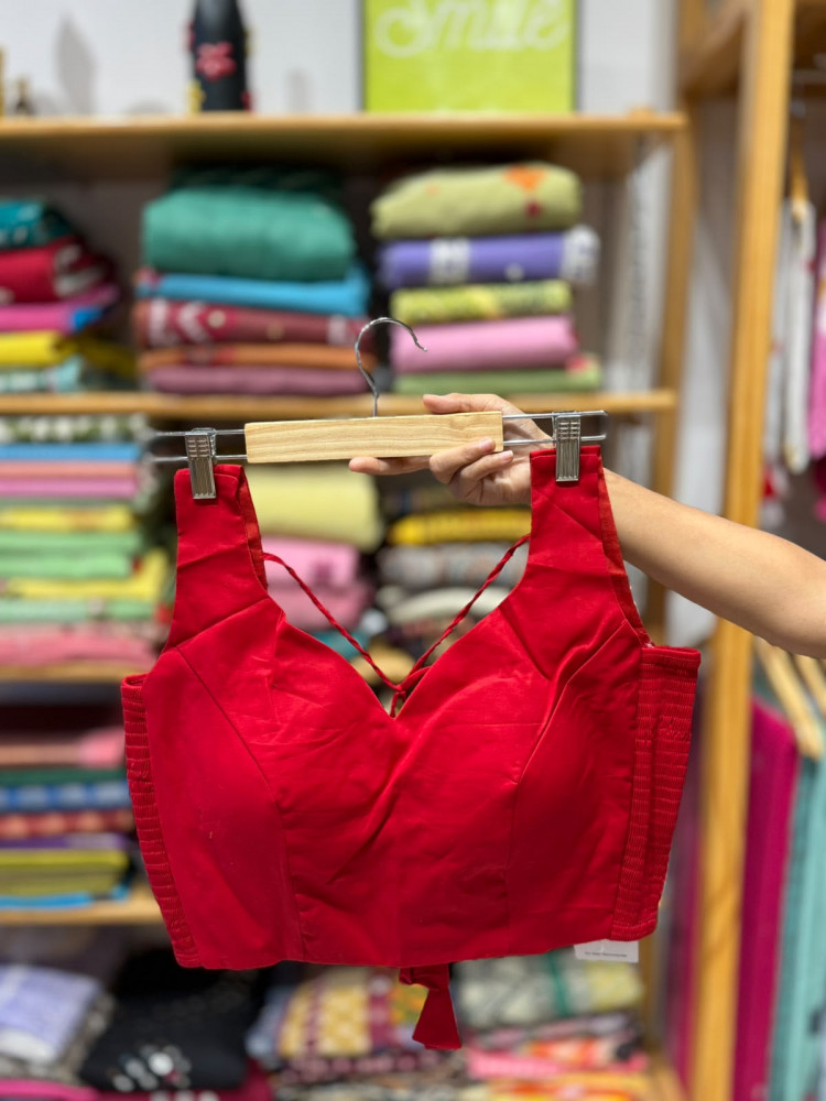 Image of Padded Sleeveless Stretchable Blouse (36 to 38 size) - Red