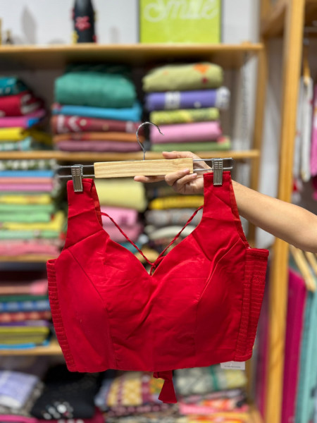 Padded Sleeveless Stretchable Blouse (36 to 38 size) - Red