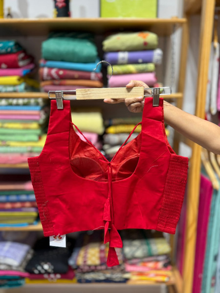 Padded Sleeveless Stretchable Blouse (36 to 38 size) - Cherry Red