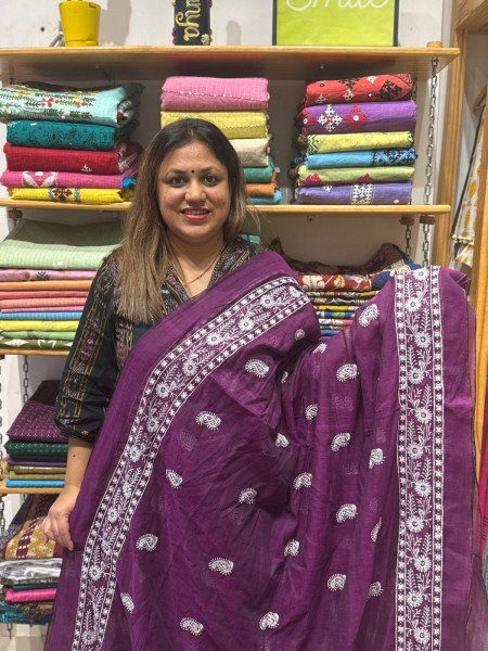 Mul Cotton Chikankari Saree