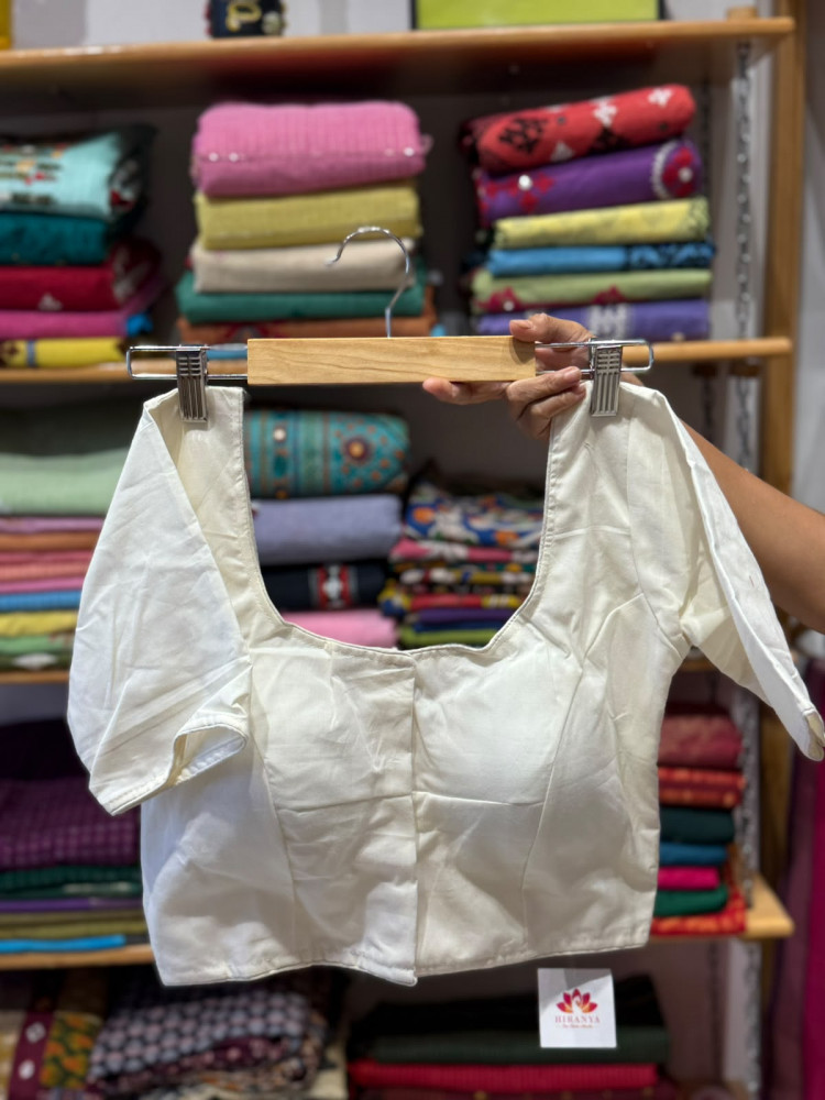 Image of Back Elastic Stretchable Padded Blouse (36 to 42 size) - Off white