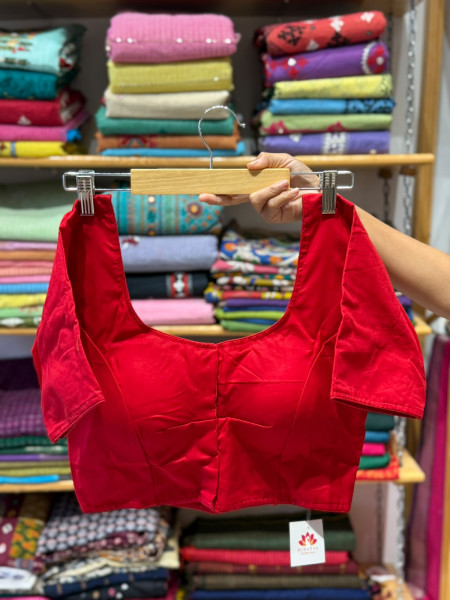 Back Elastic Stretchable Padded Blouse (36 to 42 size) - RED