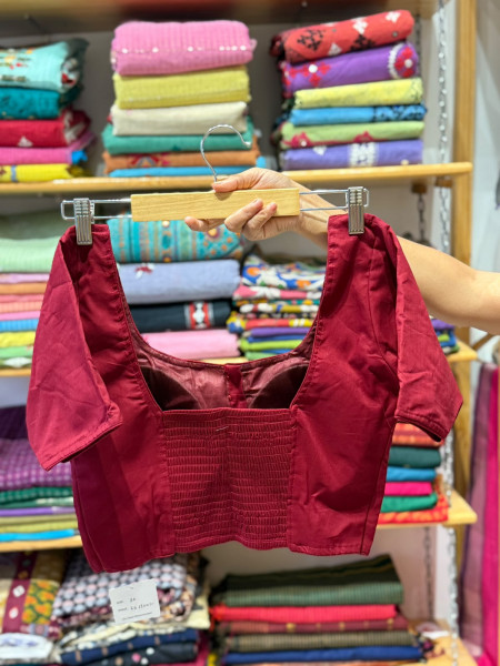 Back Elastic Stretchable Padded Blouse (36 to 42 size) - Maroon