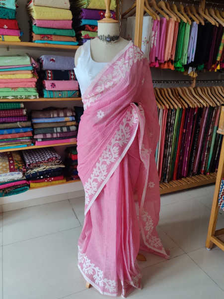 Applique work Pure Cotton Saree