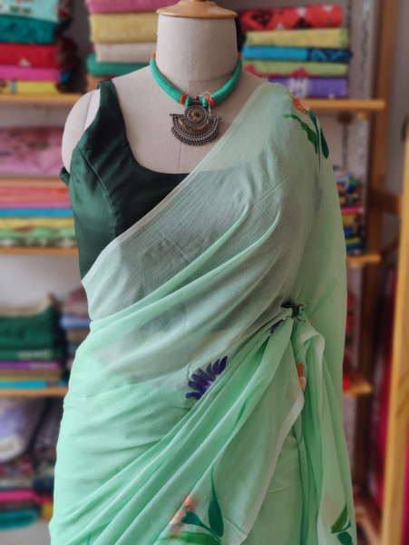 Handpainted Mul saree