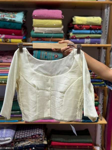 Stretchable Blouse Off White - Size 40 to 44