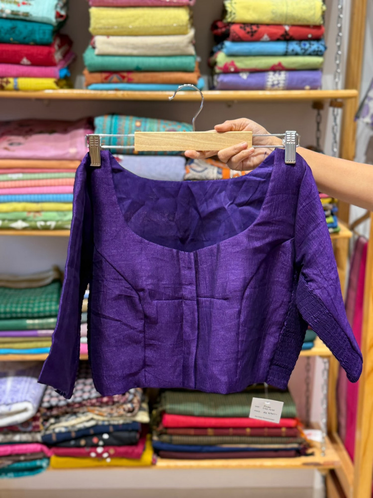 Image of Stretchable Blouse Purple - Size 40 to 44