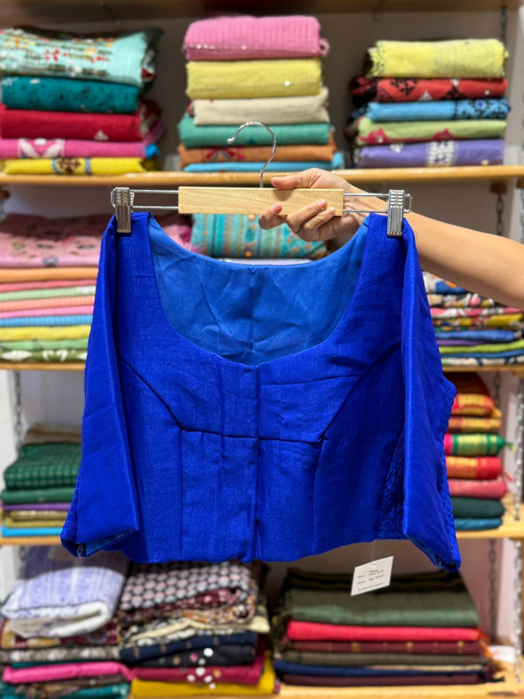 Image of Stretchable Blouse Royal Blue - Size 40 to 44