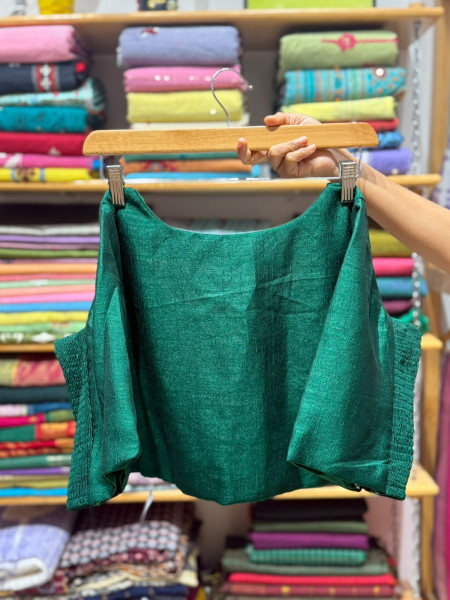Stretchable Blouse  - Size 40 to 44 - Green