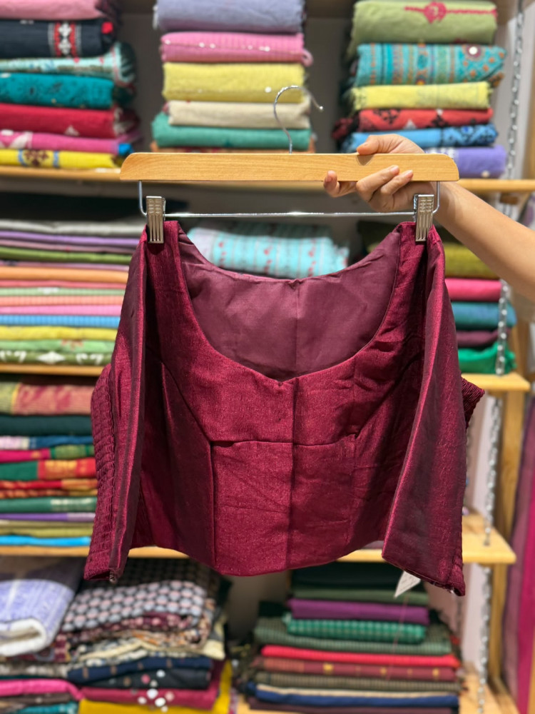 Image of Stretchable Blouse  - Size 40 to 44 - Maroon