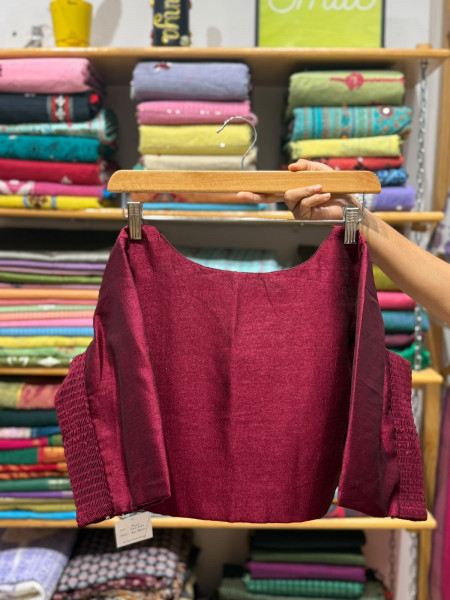 Stretchable Blouse  - Size 40 to 44 - Maroon
