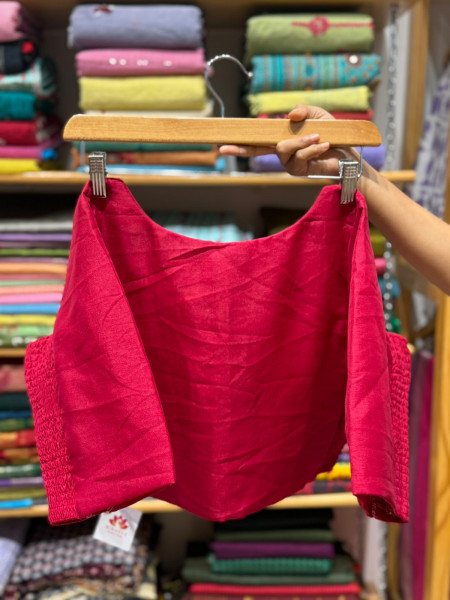 Stretchable Blouse  -Reddish PINK-  Size 40 to 44
