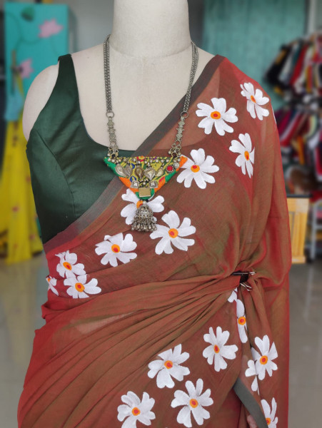 Handpainted Mul saree