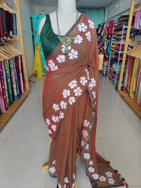 Handpainted Mul saree