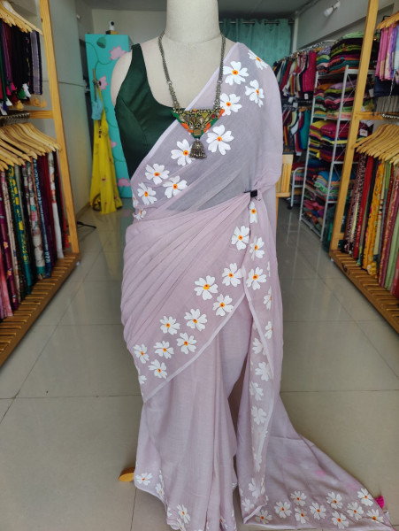 Handpainted Mul saree