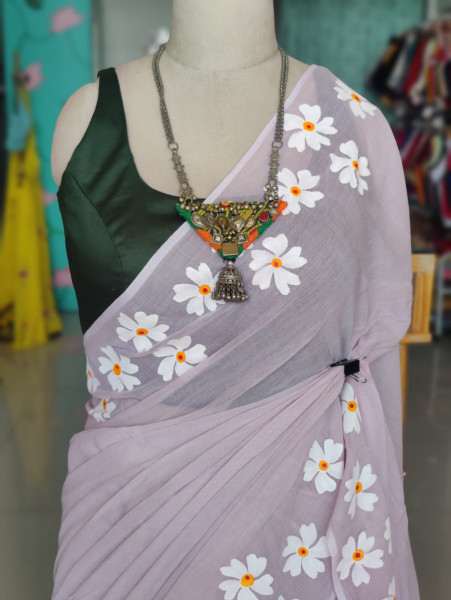 Handpainted Mul saree