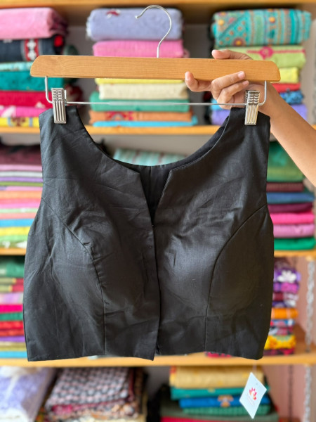 Front Hook Blouse | Black | Sleeves attached inside