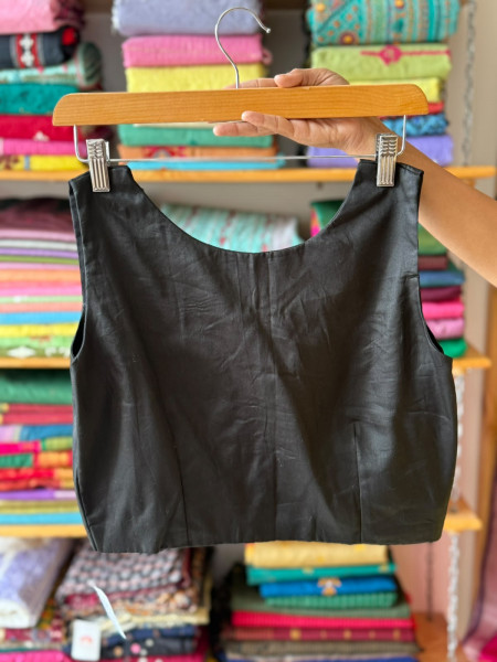 Front Hook Blouse | Black | Sleeves attached inside
