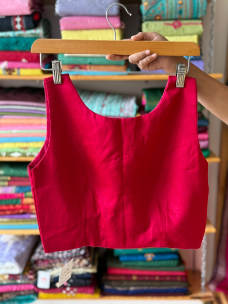 Front Hook Blouse | RED| Sleeves attached inside