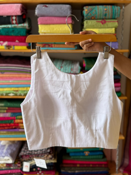 Front Hook Blouse | White| Sleeves attached inside