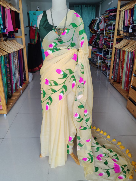 Handpainted Mul Saree