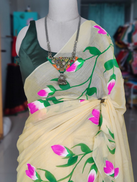 Handpainted Mul Saree