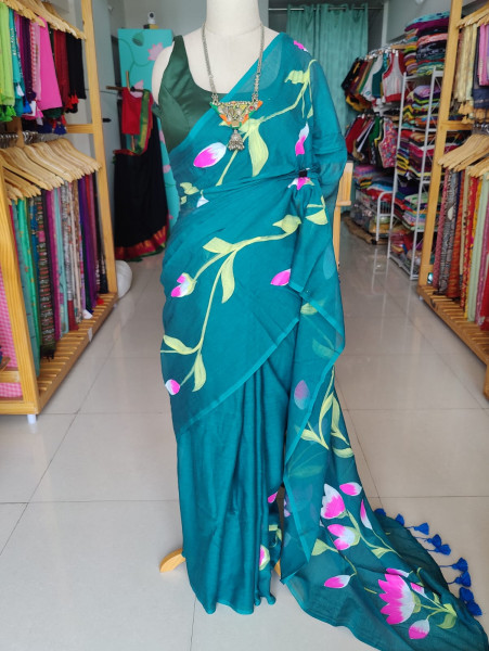 Handpainted Mul Saree