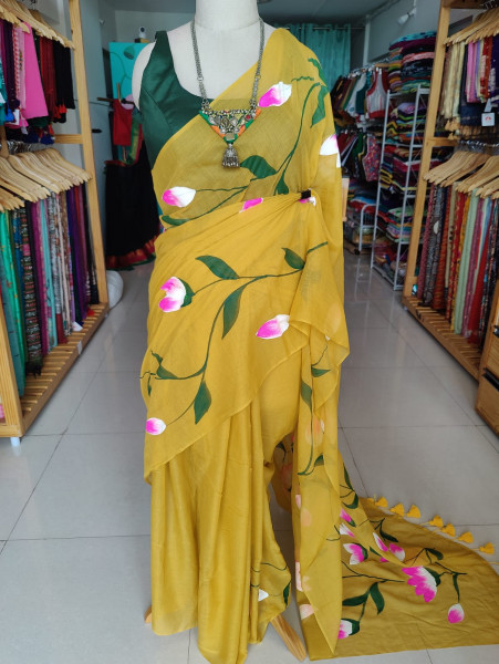 Handpainted Mul Saree