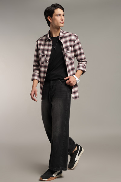 Image of The Brushed Check Twill Shirt – Burgundy