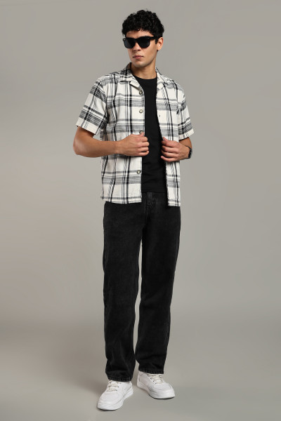 Image of The Dobby Check Shirt – White