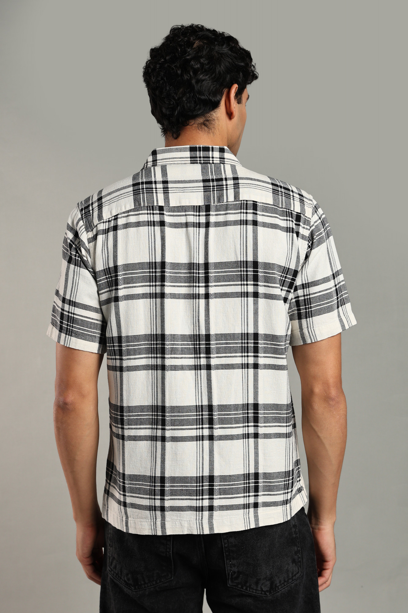 The Dobby Check Shirt White