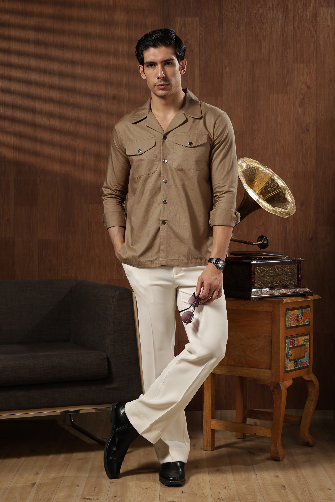 Classic Twill Shacket Yellow