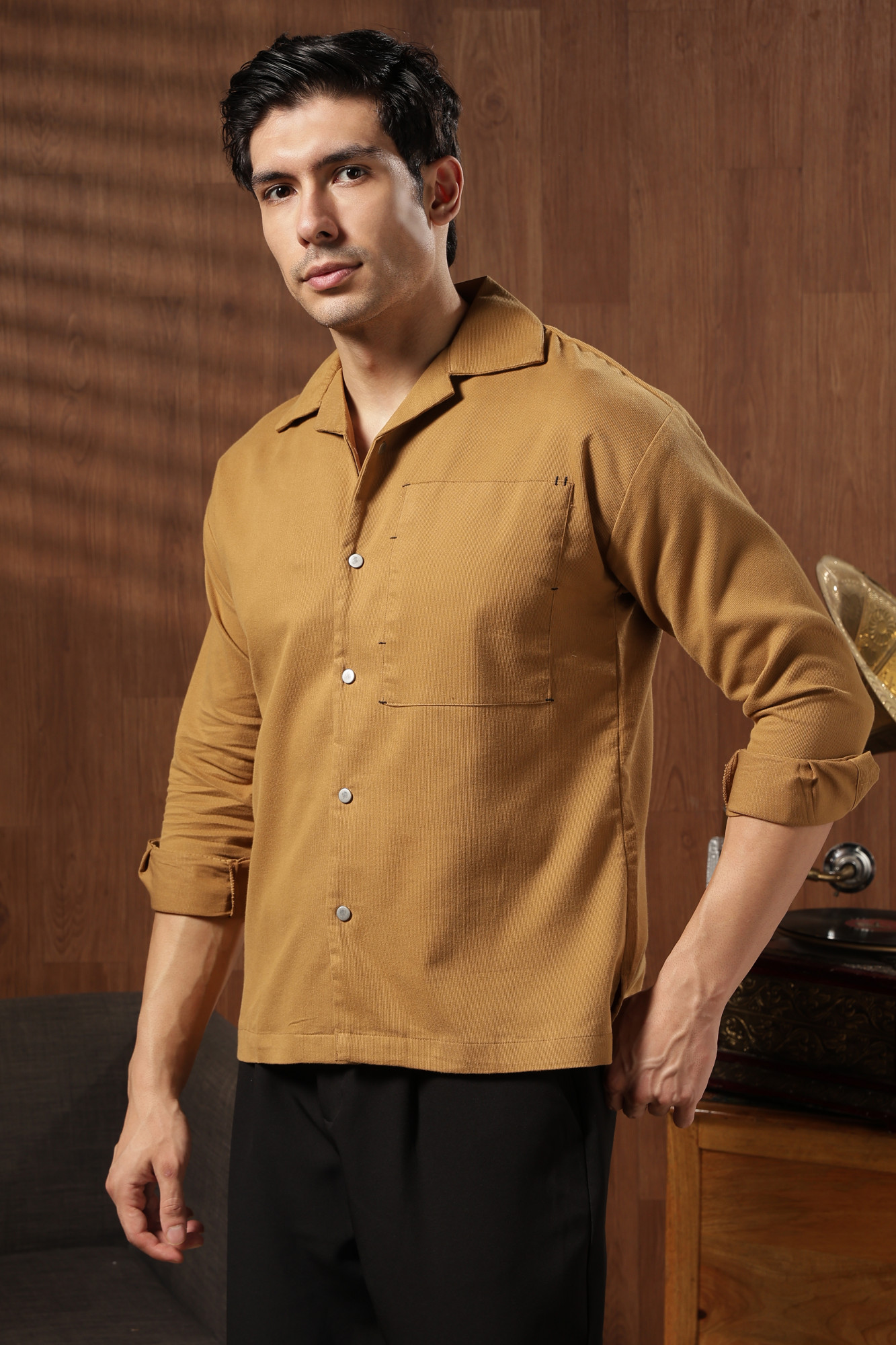 The Tonal Panel Shirt   Yellow