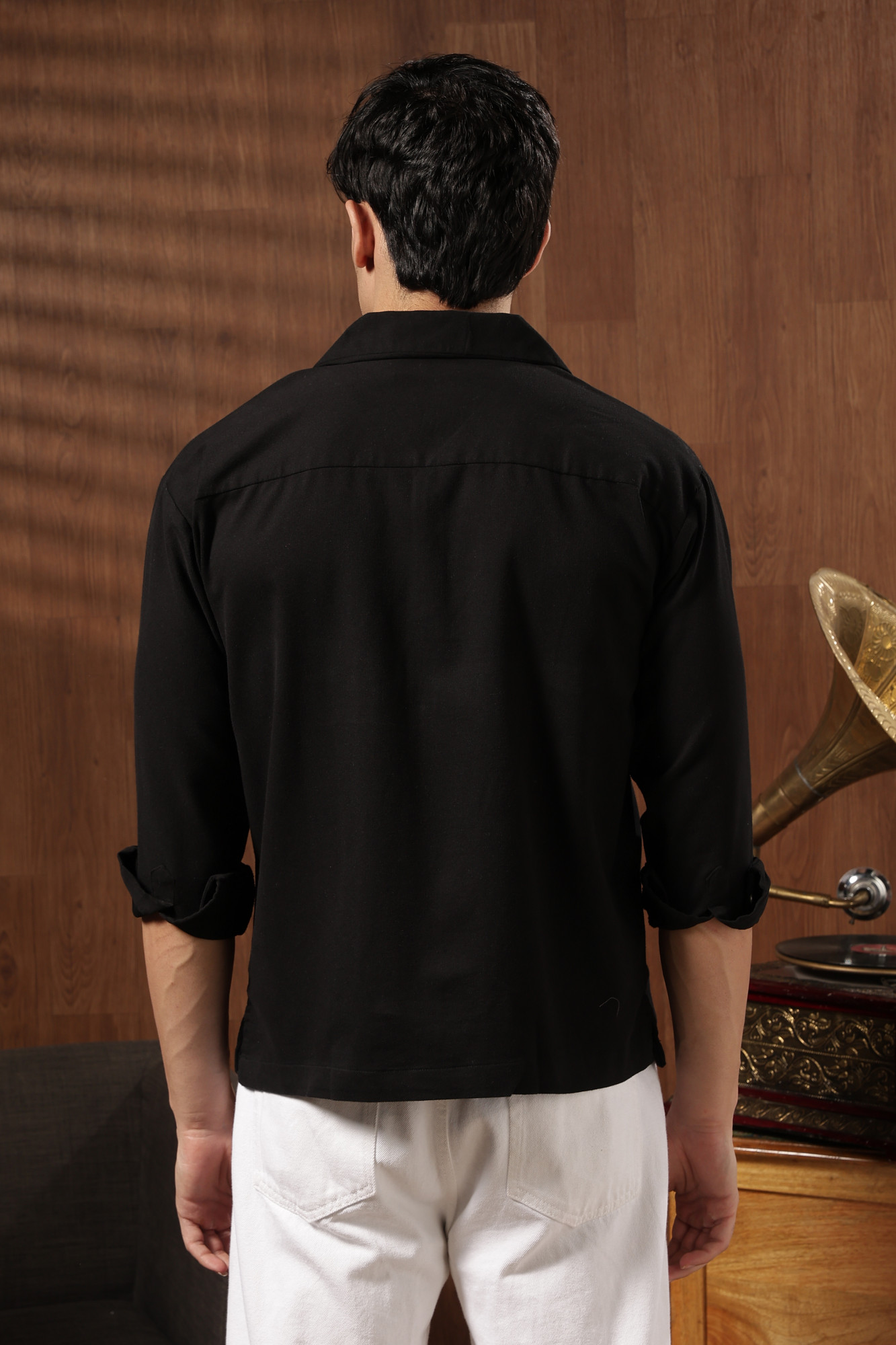 The Contrast Panel Shirt Black