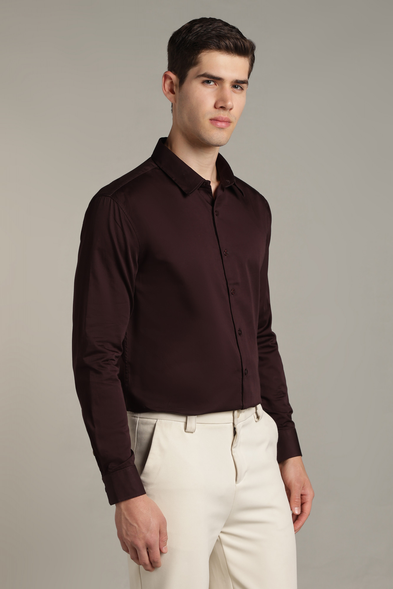 Imperial Satin Shirt Brown