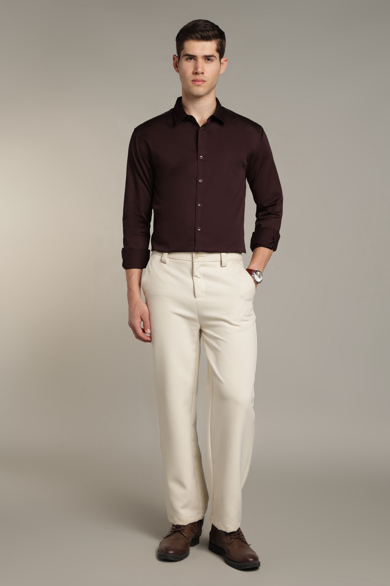 Imperial Satin Shirt Brown