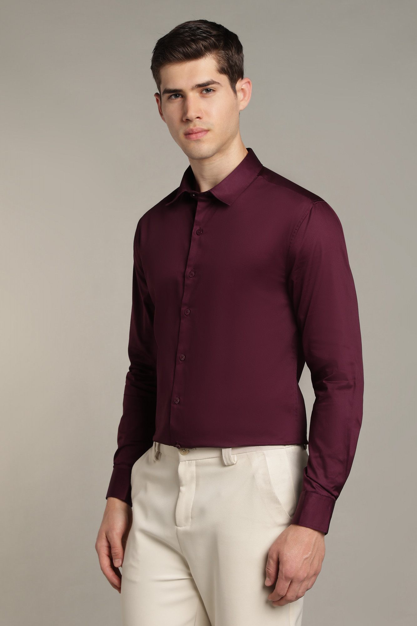 Imperial Satin Shirt Wine