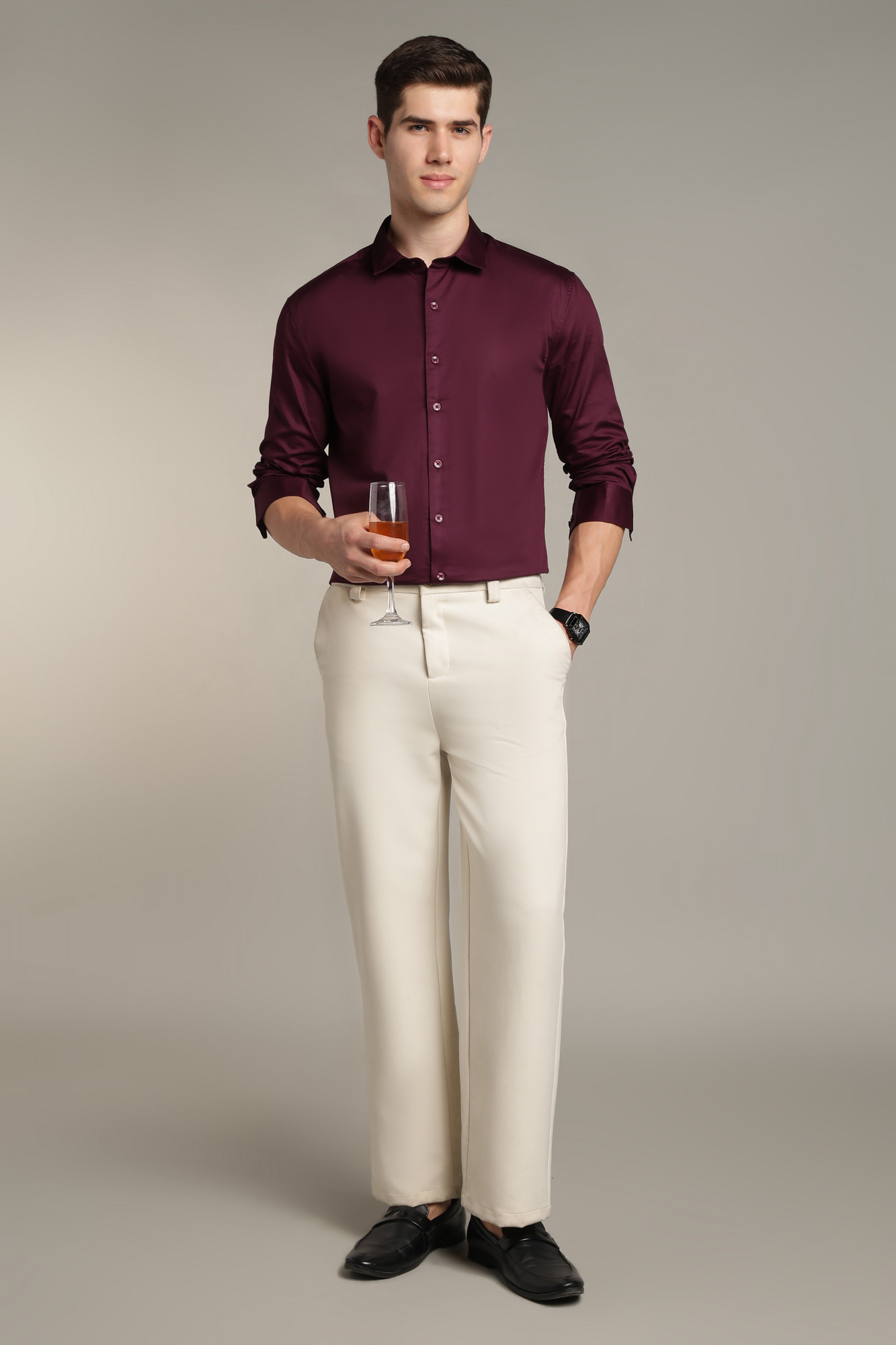 Imperial Satin Shirt Wine