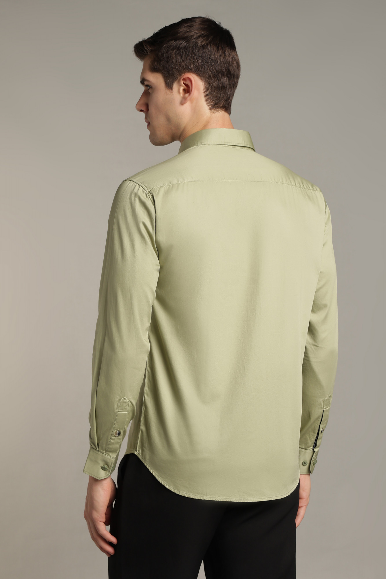 Imperial Satin Shirt  Olive