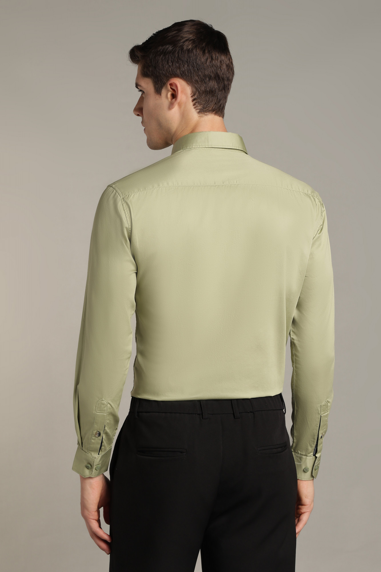 Imperial Satin Shirt  Olive