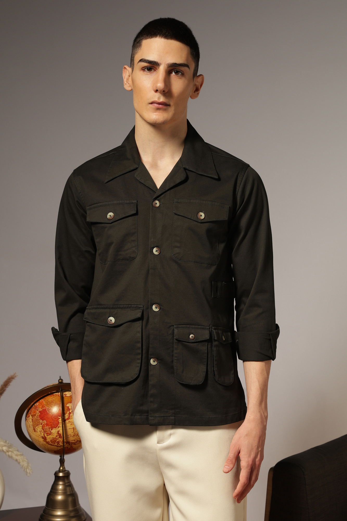 The Signature Safari Shirt Bottle Green