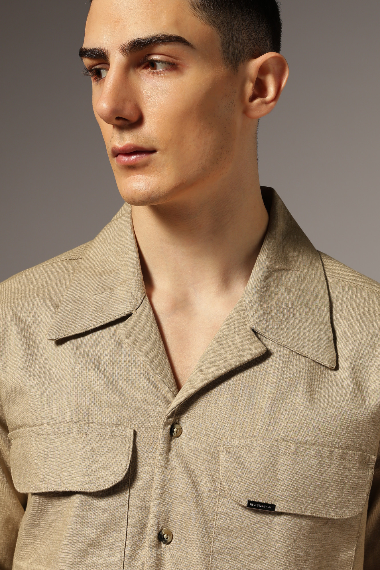 Highlighter Cuban Oxford Shirt  Beige
