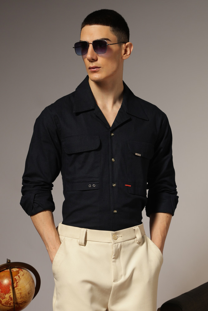 Image of Highlighter Cuban Oxford Shirt – Black