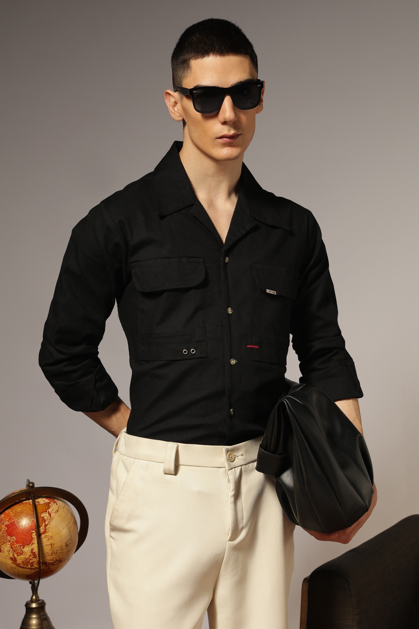 Highlighter Cuban Oxford Shirt  Blue