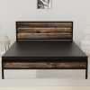 Elvo Wood and Metal Folding Bed Frame With Mattress | Double Layer &amp; Ortho Tri Layer | Stone Grain | Queen Size 6.5 Ft x 5 Ft