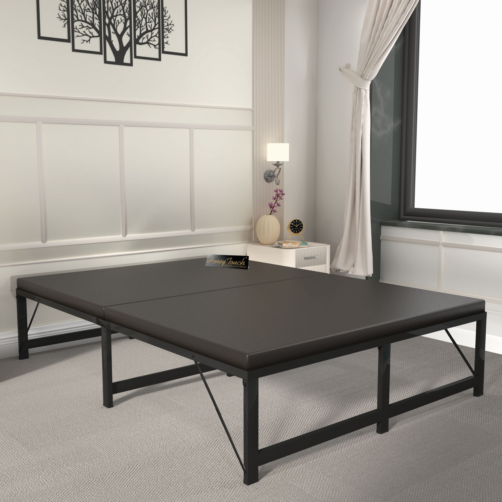Base Double Size Bed Frame With Mattress Black Frame Double Size 625 Ft x 4 Ft Warranty Backed
