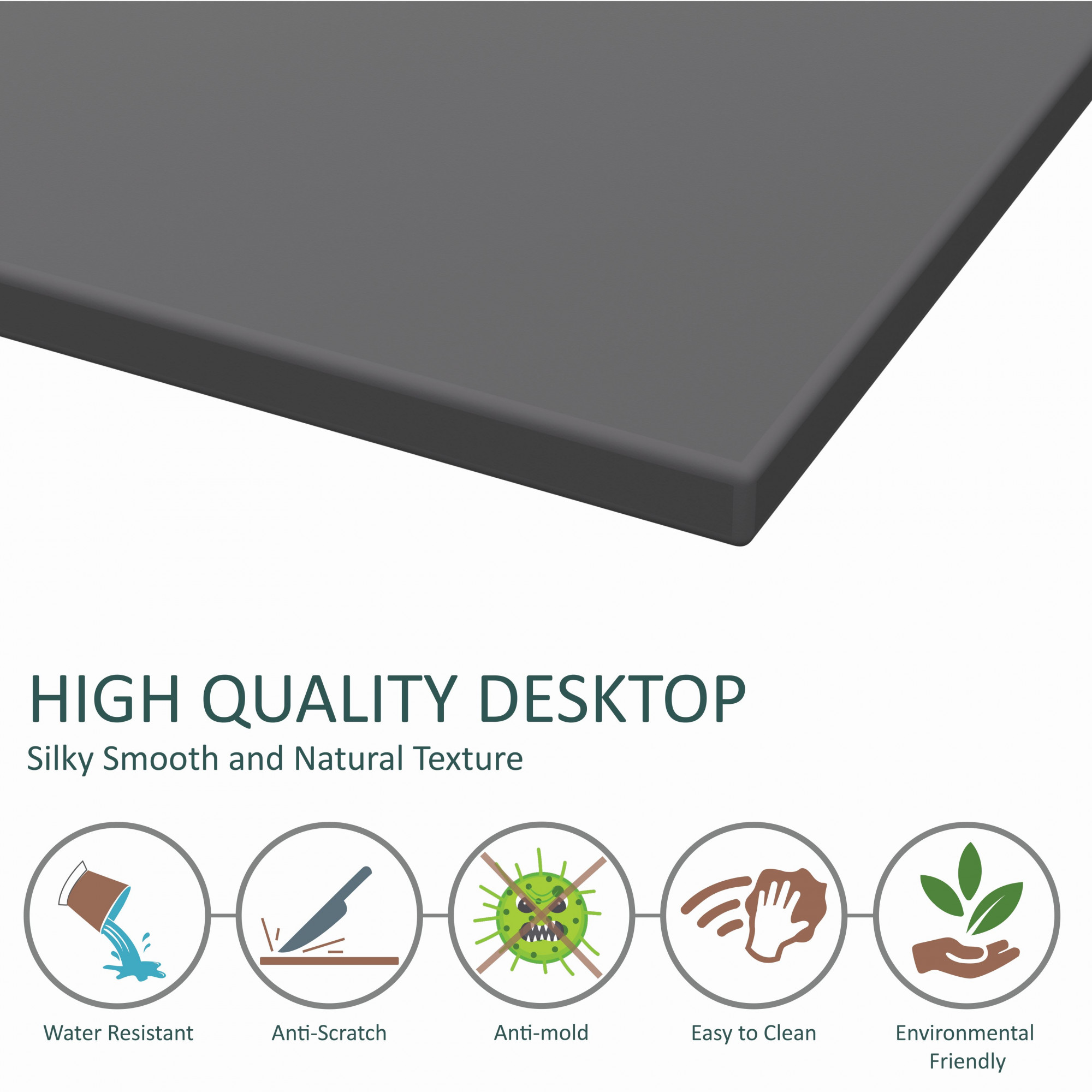 Duke Metal Wood Computer Table for Home Office Modern Study Desk with Grey Top Black White Finish 61L x 122W x 73H Centimeters 1 Year Warranty