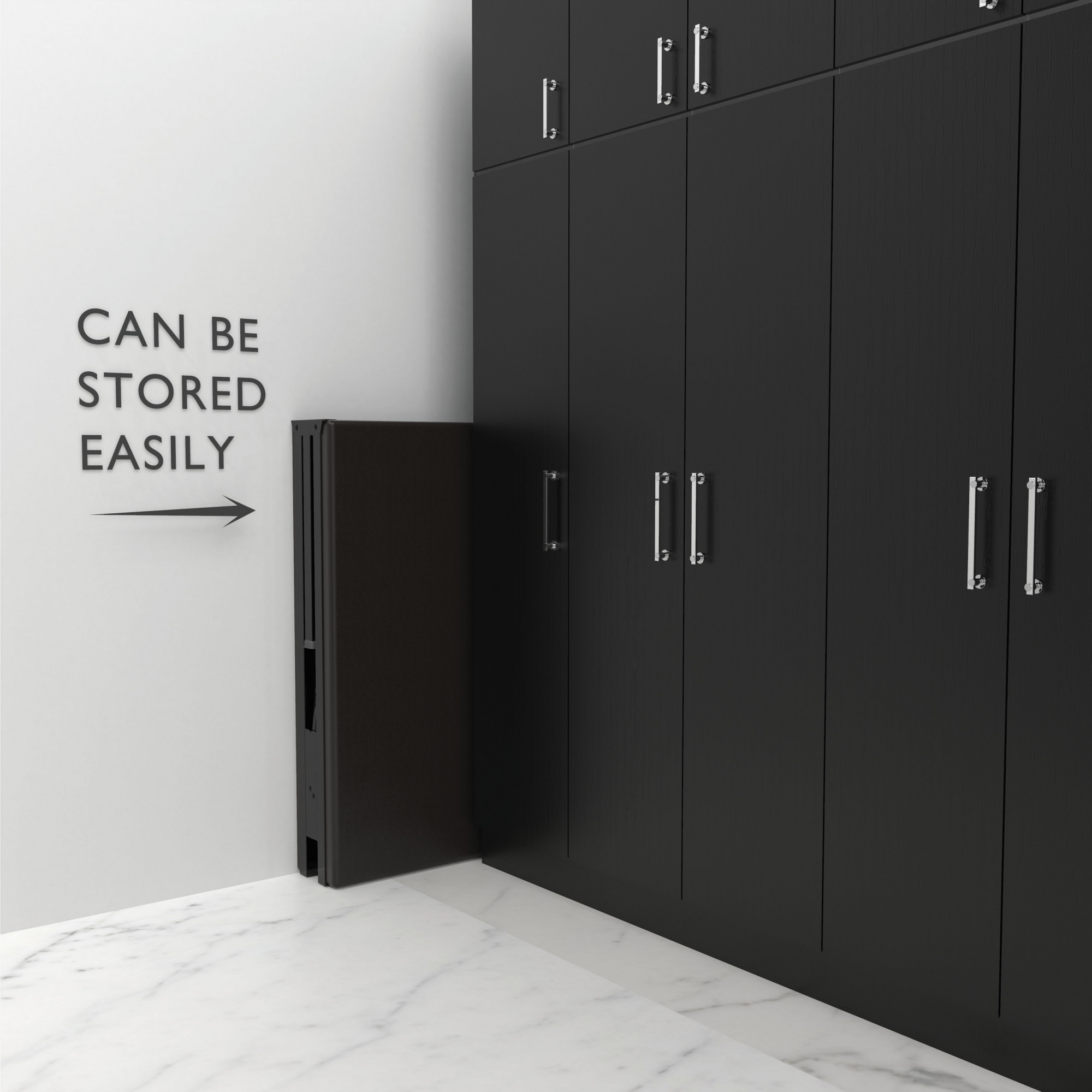 Jasper Foldable Single Metal Bed with Mattress Single Layer Double Layer Ortho Tri Layer Mattress Glossy Black Finish 3ft X 6ft