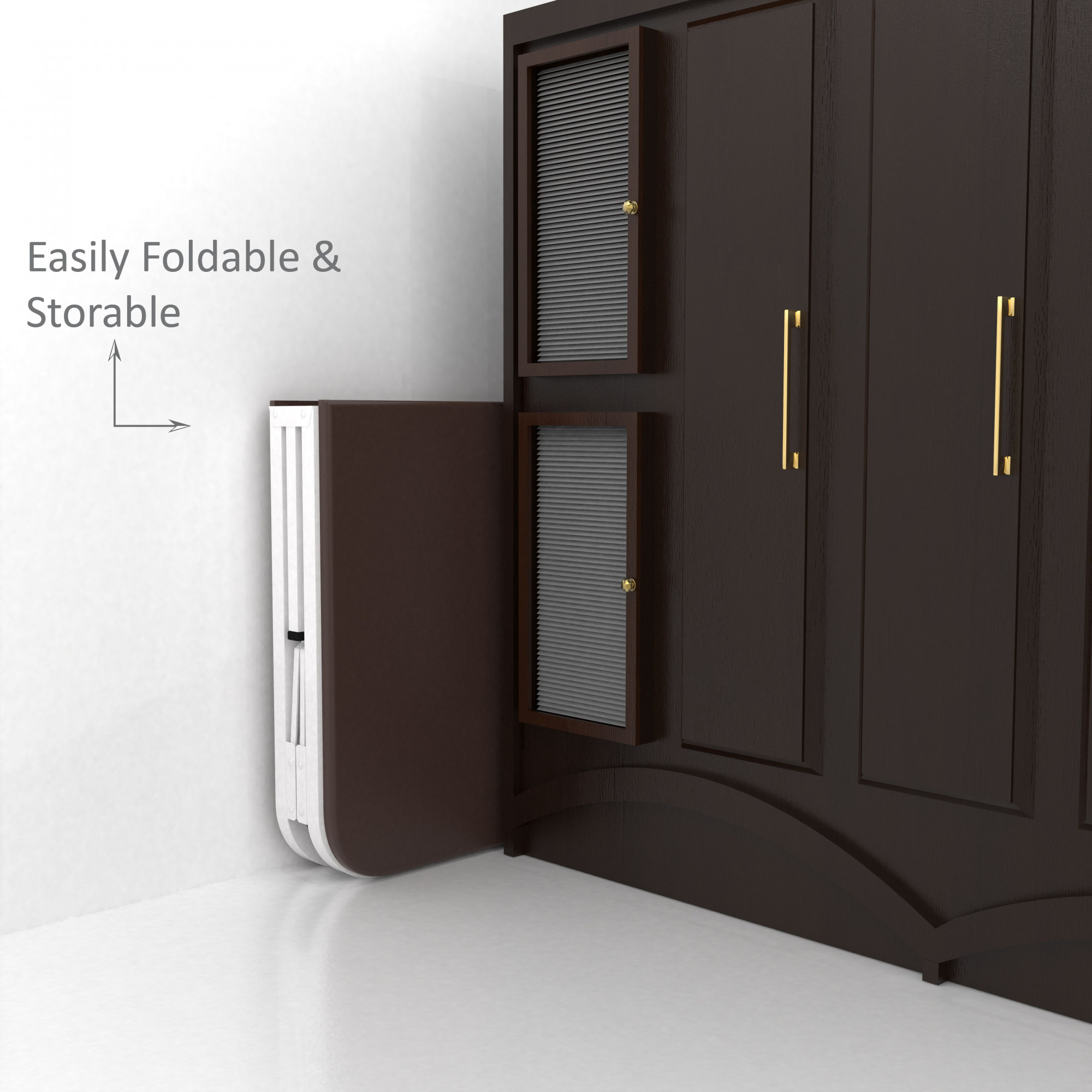 Atlas Round Folding Metal Bed Single Size Single Layer Double Layer Foam Mattress 3ft X 6ft 25ft X 6ft White Finish Brown Mattress