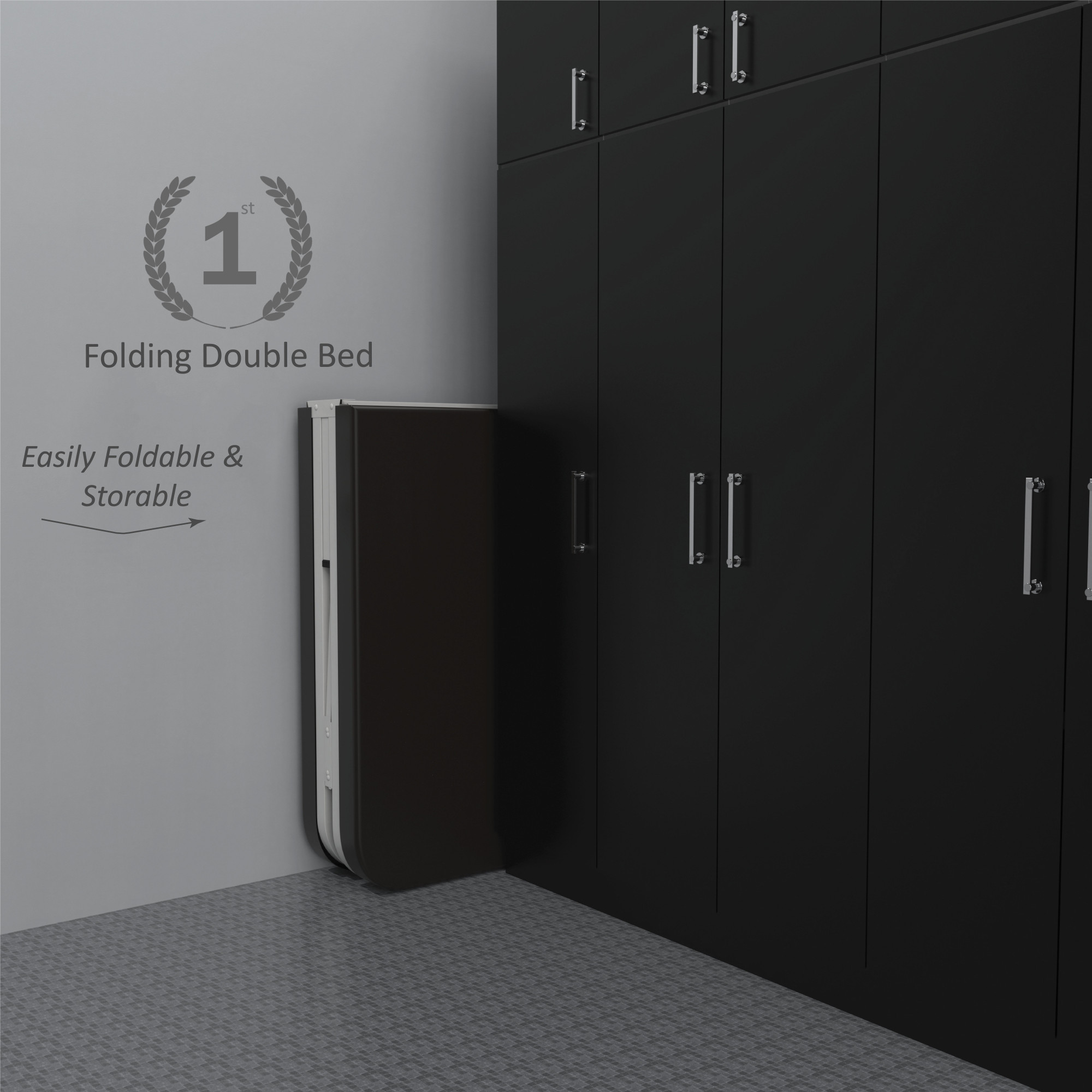 Nova Foldable Metal Bed Frame With Mattress Ivory Frame Double Size 625 Ft x 4 Ft 3 Years Warranty